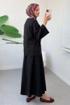 Çapraz Bağlamalı Etekli Takım 2363 - SİYAH