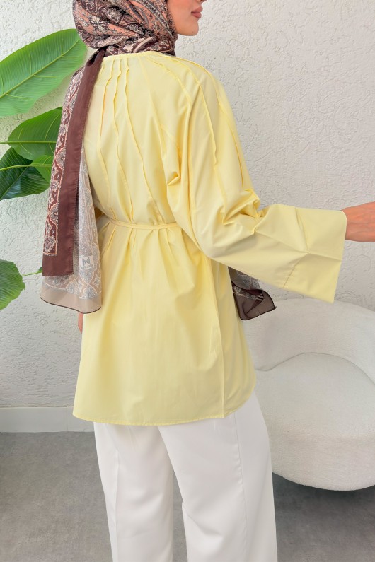Nervür Detaylı Gömlek 2364 - SARI