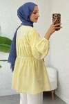 Büzgü Detaylı Bağcıklı Tunik 2366 - SARI