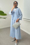 İp Bağcıklı Kimono Etek Takım 2367 - BEBE MAVİSİ