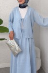 İp Bağcıklı Kimono Etek Takım 2367 - BEBE MAVİSİ