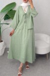 İp Bağcıklı Kimono Etek Takım 2367 - SU YEŞİLİ