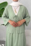 İp Bağcıklı Kimono Etek Takım 2367 - SU YEŞİLİ