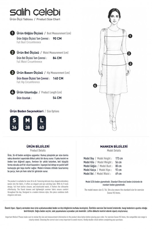 Damla Nakışlı Kimono 2368 - MAVİ Damla Nakışlı Kimono 2368 - MAVİ