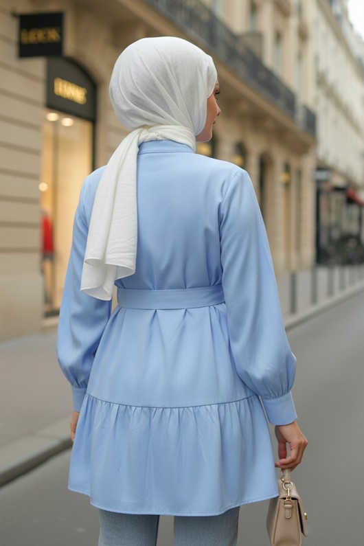 Kat Kat Keten Tunik 2369 - BEBE MAVİSİ