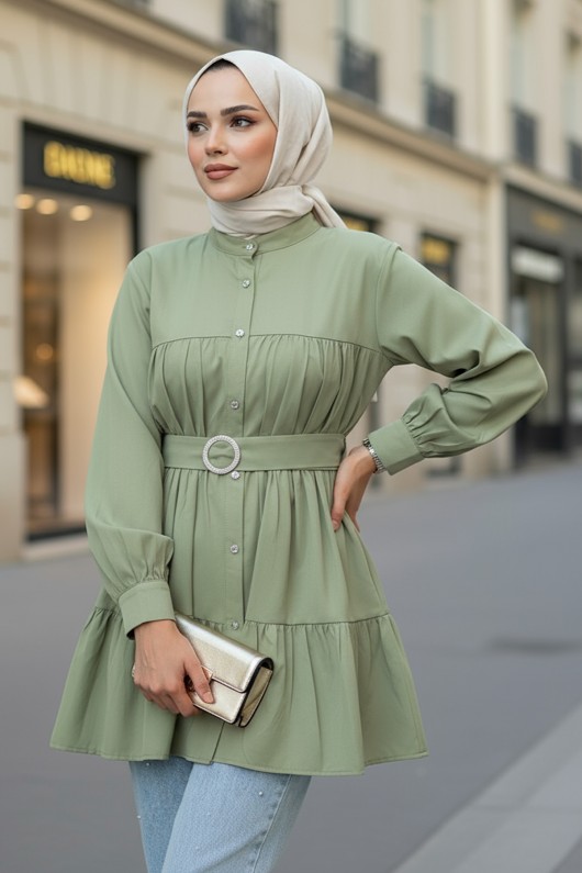 Kat Kat Keten Tunik 2369 - AÇIK HAKİ