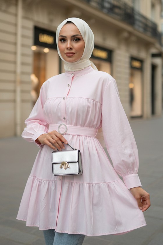 Kat Kat Keten Tunik 2369 - PEMBE