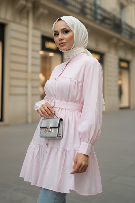 Kat Kat Keten Tunik 2369 - PEMBE