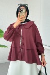 Balon Kol Bebe Yaka Tunik 2370 - BORDO