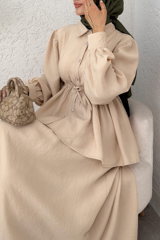 Modal Etekli Takım 2371 - BEJ Modal Etekli Takım 2371 - BEJ