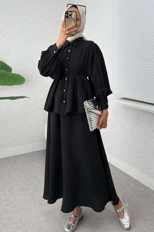 Modal Etekli Takım 2371 - SİYAH