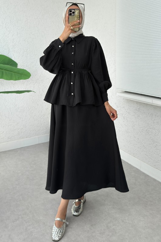 Modal Etekli Takım 2371 - SİYAH