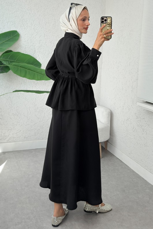 Modal Etekli Takım 2371 - SİYAH