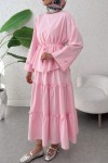 Çiçek Detaylı Etekli Takım 2372 - PEMBE Çiçek Detaylı Etekli Takım 2372 - PEMBE