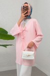 Sarmal Desen Uzun Kimono 2374 - PEMBE