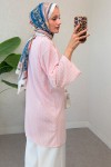 Sarmal Desen Uzun Kimono 2374 - PEMBE