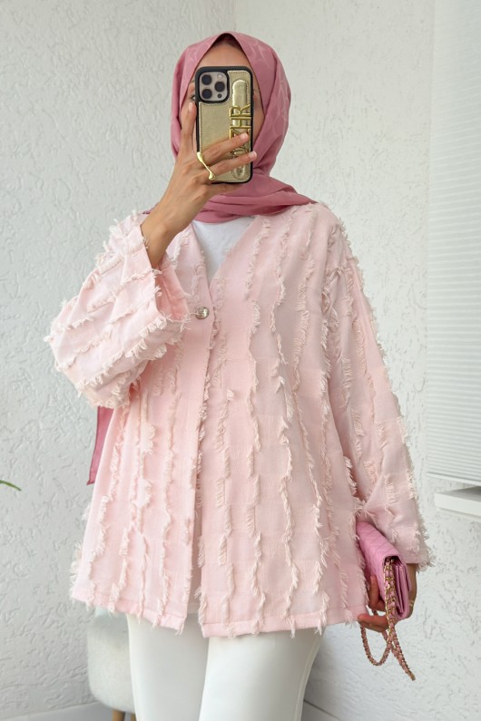 Kare Püsküllü Kimono 2376 - PUDRA