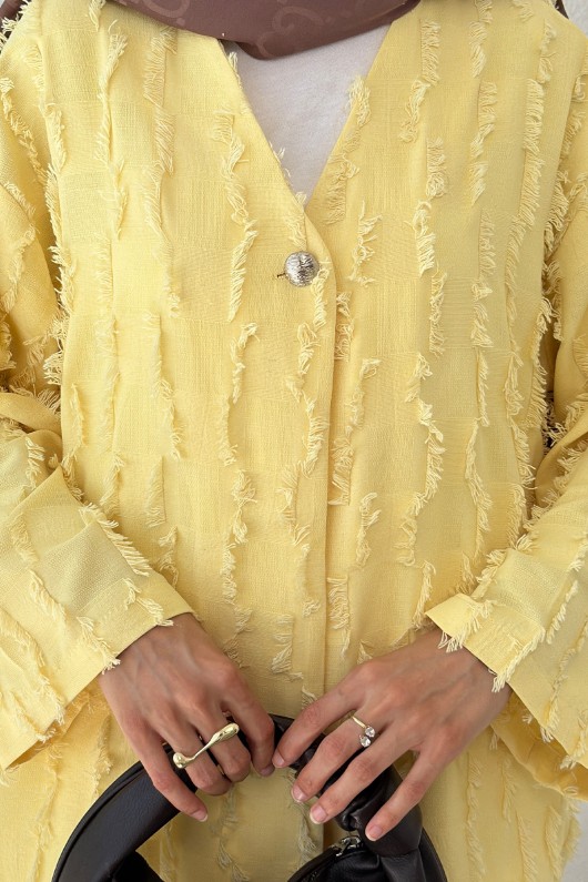 Kare Püsküllü Kimono 2376 - SARI