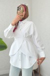 Çapraz Geçişli Tunik 2379 - BEYAZ Çapraz Geçişli Tunik 2379 - BEYAZ