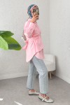 Çapraz Geçişli Tunik 2379 - PEMBE Çapraz Geçişli Tunik 2379 - PEMBE
