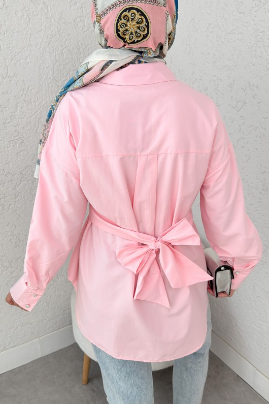 Çapraz Geçişli Tunik 2379 - PEMBE Çapraz Geçişli Tunik 2379 - PEMBE