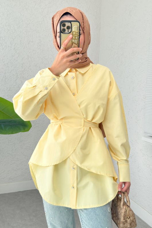 Çapraz Geçişli Tunik 2379 - SARI