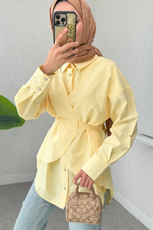 Çapraz Geçişli Tunik 2379 - SARI