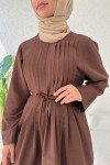 Nervür Detaylı Tunik 2380 - KAHVERENGİ