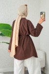 Nervür Detaylı Tunik 2380 - KAHVERENGİ