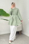 Nervür Detaylı Tunik 2380 - MİNT YEŞİLİ