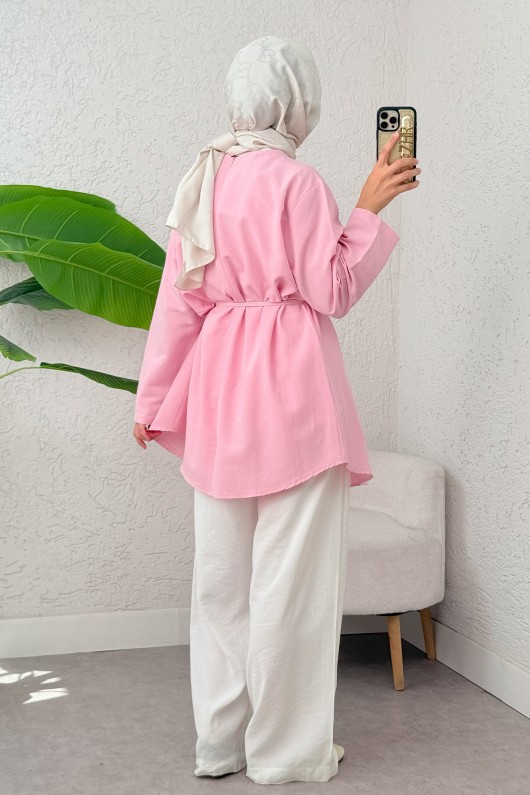 Nervür Detaylı Tunik 2380 - PEMBE Nervür Detaylı Tunik 2380 - PEMBE