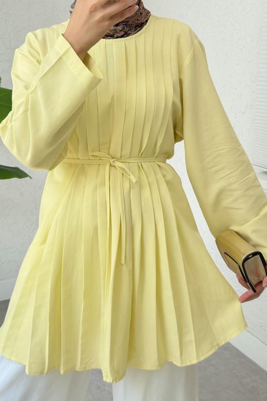 Nervür Detaylı Tunik 2380 - SARI Nervür Detaylı Tunik 2380 - SARI