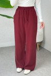 Bel Lastikli Salaş Pantolon 2382 - BORDO