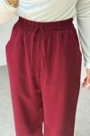 Bel Lastikli Salaş Pantolon 2382 - BORDO