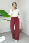 Bel Lastikli Salaş Pantolon 2382 - BORDO