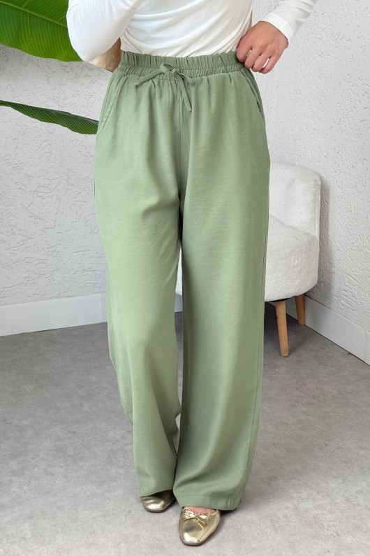 Bel Lastikli Salaş Pantolon 2382 - HAKİ