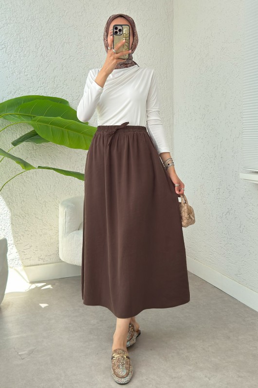 Umay Cepli Etek 2383 - KAHVERENGİ Umay Cepli Etek 2383 - KAHVERENGİ