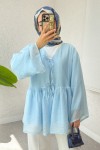 İp Bağcıklı Modal Kimono 2389 - BEBE MAVİSİ İp Bağcıklı Modal Kimono 2389 - BEBE MAVİSİ