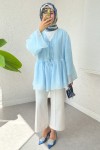 İp Bağcıklı Modal Kimono 2389 - BEBE MAVİSİ İp Bağcıklı Modal Kimono 2389 - BEBE MAVİSİ