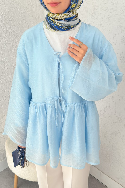 İp Bağcıklı Modal Kimono 2389 - BEBE MAVİSİ İp Bağcıklı Modal Kimono 2389 - BEBE MAVİSİ