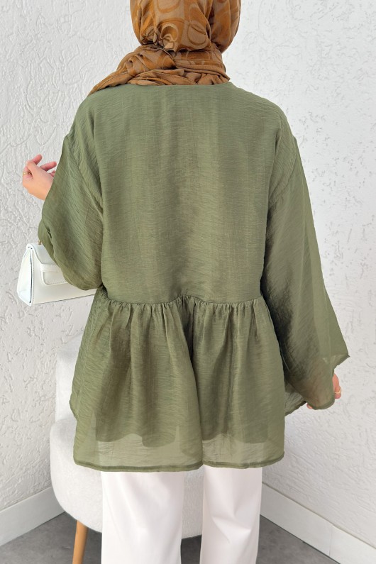 İp Bağcıklı Modal Kimono 2389 - HAKİ