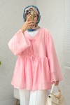 İp Bağcıklı Modal Kimono 2389 - PEMBE
