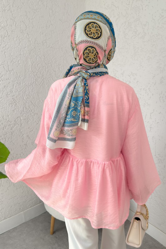 İp Bağcıklı Modal Kimono 2389 - PEMBE