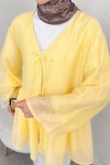 İp Bağcıklı Modal Kimono 2389 - SARI İp Bağcıklı Modal Kimono 2389 - SARI