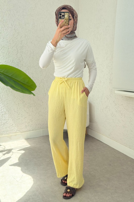 Bürümcük Cepli Pantolon 2392 - SARI