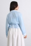Bel Büzgülü Kısa Gömlek 2393 - BEBE MAVİSİ Bel Büzgülü Kısa Gömlek 2393 - BEBE MAVİSİ