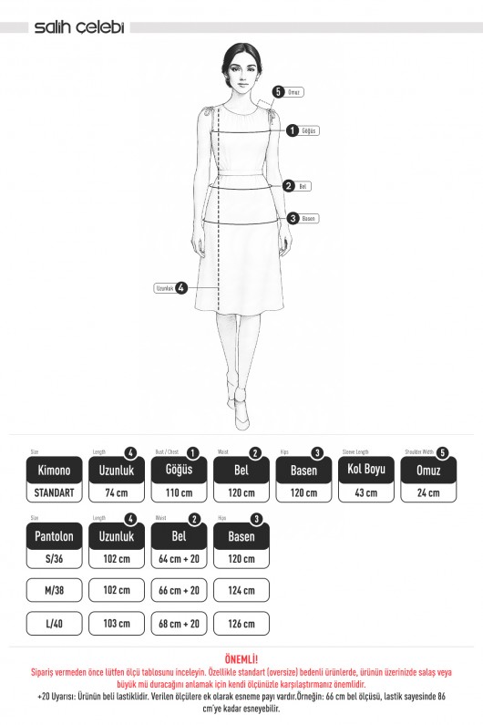 Şal Desen Kimono Takım 2395 - PUDRA