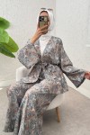 Şal Desen Kimono Takım 2395 - BEJ Şal Desen Kimono Takım 2395 - BEJ