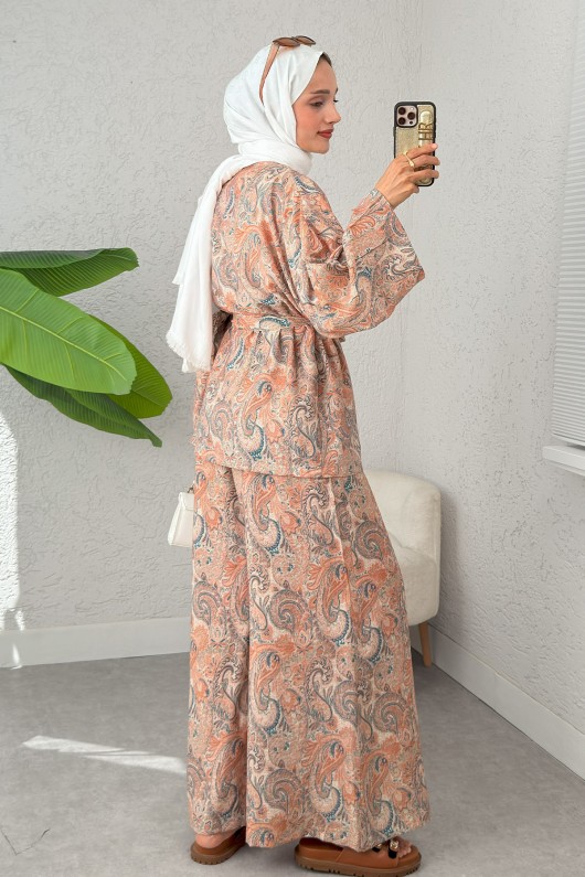Şal Desen Kimono Takım 2395 - PUDRA