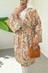 Etnik Desen Uzun Kimono 23961 - BEJ Etnik Desen Uzun Kimono 23961 - BEJ